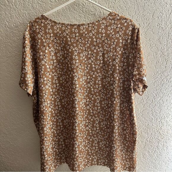 Blair Tan Brown‎ Floral Knit Top Size 2XL - Picture 6 of 9